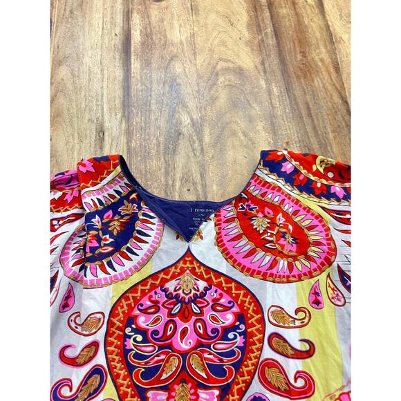 J.Peterman Women's Embroidered Paisley Beaded Sequin Tunic Top Size Medium - Picture 2 of 4